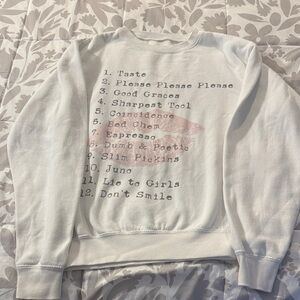 White Graphic Women's Sweatshirt  Sabrina carpenter